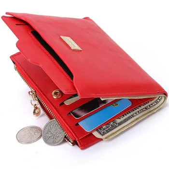 Naujas Mados Moterų odos piniginės su užtrauktuku prekės piniginės su moneta kišenėje nuimamas kortelės turėtojas maišelį 3 spalvų