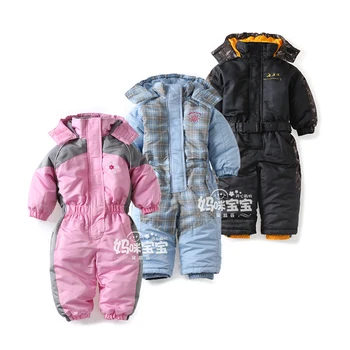 Naujas 2016 vaikų žiemos jumpsuit naujagimiui drabužiai mergaitėms medvilnės Rompers kūdikių berniukų Atsitiktinis vėjo kombinezoną vaikai snowsuit
