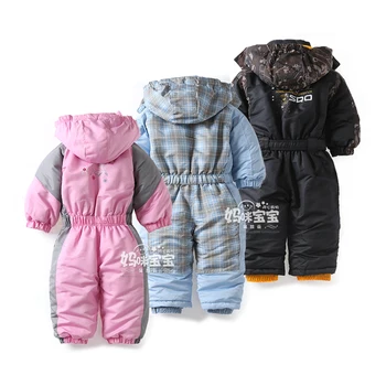 Naujas 2016 vaikų žiemos jumpsuit naujagimiui drabužiai mergaitėms medvilnės Rompers kūdikių berniukų Atsitiktinis vėjo kombinezoną vaikai snowsuit