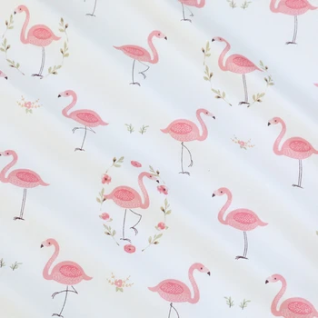 Spausdinti Flamingo Medvilnės Ruoželinio Audinio Pusė Metro Kratinys Quilting Kūdikių Patalynės, Siuvimo Audiniai Medžiaga