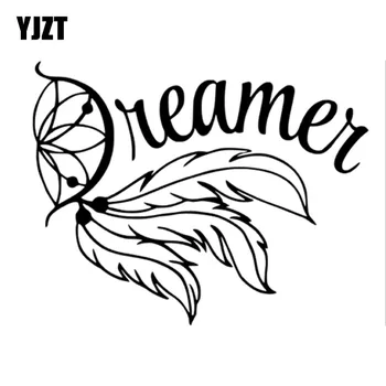 YJZT 15*11.8 CM Mados Svajotojas PLUNKSNŲ Dream Catcher Lipdukai Automobilio Lipdukas Juoda/Sidabrinė Vinilo S8-1514