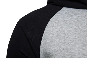 Prekės Raglan Ilgomis Rankovėmis Su Gobtuvu Marškinėliai Vyrams 2018 M. Pavasarį Naujas Contast Spalva Slim Fit Tee Marškinėliai Homme Atsitiktinis Hip-Hop Mens T Shirts
