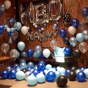 50PCS 100 VNT 12 colių 2.8 g Latekso Helio Apvalūs balionai Storio Pearl mėlyna šviesiai mėlyna skaidri, vestuvių balionai šalies apdaila