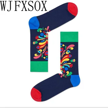 WJFXSOX Naujų Džiaugsmingų kojinės švedų folk stiliaus vyrų, moterų kojinės Išskirtinį užsakymą medvilnės kojinės Meias moterų unisex Harajuku Kojinės