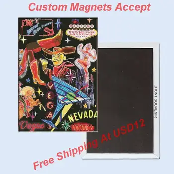JAV Kelionės Magnetai Dovanos 78*54mm Suvienyti Narių Neveda LAS Vegase Vintage atvirukai Šaldytuvas Magnetas 20023