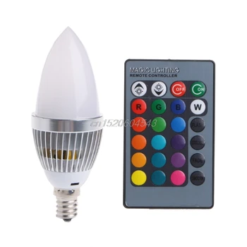 E12/E14 3W RGB LED Lemputes, 15 Spalvų Keitimas Žvakių Lemputė Lemputė w/Remote Control AC85-265V R11 Lašas laivas