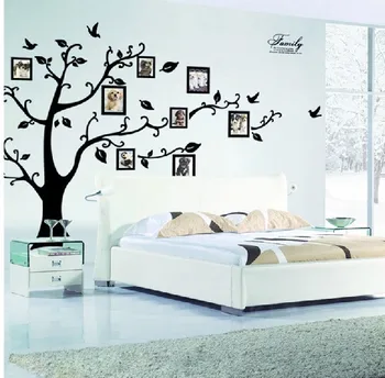 Foto rėmelis atminties medis klasikinės šeimos sienos lipdukas ZooYoo 2141 dekoratyvinis adesivo de parede pvc sienų lipduko