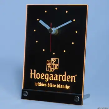 Tnc0122 Hoegaarden Belgija Alaus Baro Stalo Stalo 3D LED Laikrodis