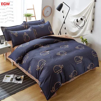 Namų tekstilės mėlyna geometrinis patalynės komplektas paukščių antklode padengti rinkinys king size suaugusiųjų patalynės paklode patalynė lovatiesė penkių dydis