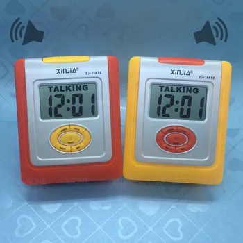 Anglų kalba Kalbėti LCD Skaitmeninis Laikrodis-Žadintuvas Akliesiems arba silpnaregiams Oranžinė arba Geltona