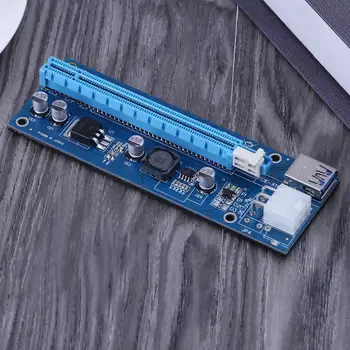 6pin power pjesė PCIE riser USB3.0 PCI-E 1x iki 16x Extender Stove Kortelę už BTC Kasybos antminer Litecoin Miner(Tik valdyba)