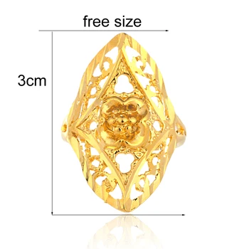 Ethlyn Papuošalai Etiopijos aukso žiedas Aukso Spalvos Sužadėtuvių Reguliuojamo dydžio Piršto Žiedą ir Etiopijos / Afrikos/ Nigerijos R15
