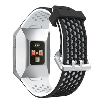 Aresh už Fitbit Joninių Juosta, Reguliuojamas Sporto Silikono Priedų Juostos Fitbit joninių Smartwatch ,Rožinė/Žalia (Didelis 6.7