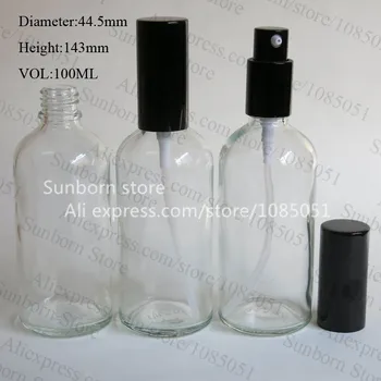 10 X 100 ml skaidraus stiklo buteliukas su juoda tepalo siurblys , 100cc didelis kosmetikos butelį odos priežiūros kremas naudoti