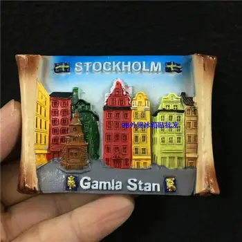 Stokholmo Švedijos Turizmo Atminimo Šaldytuvas Magnetas Dervos 3D Šaldytuvas Magnetas Lipdukas Kelionių Suvenyrų Virtuvės Namų Puošybai