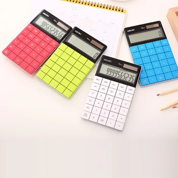 Hotsale calculadora Plonas Nešiojamas mini 12 skaitmeninių skaičiuoklė Saulės Energijos Planšetinio kompiuterio mygtukų klaviatūra Dviguba maitinimo rekenmachine