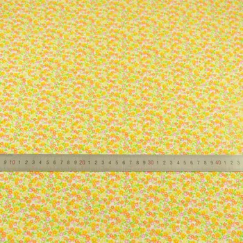 Atspausdinta Oranžinės Gėlės ir Žalios spalvos Lapai Dizaino Kratinys Medvilnės Audinio Tecido Tekstilės Dekoravimo, Siuvimo Audinio Paprasto Lėlės