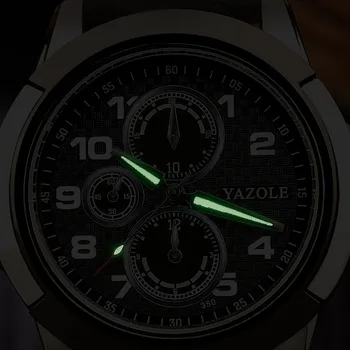 Naujas Atvykimo Yazole Kvarciniai Laikrodžiai Vyrams Odinis Dirželis Aukštos kokybės Karinės Sporto Laikrodžiai Vyrų Laikrodis Kvarcinis-žiūrėti Reloj Hombre