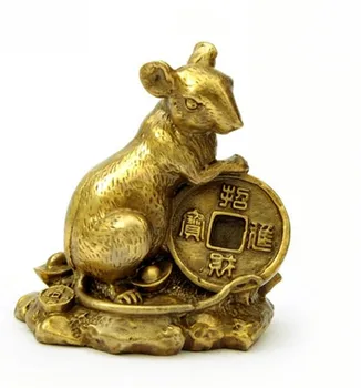 Vario papuošalai vario pinigų žiurkės, pelės taiklus noras užsidirbti pinigų dvylika žiurkės Namų Dekoravimo bronzos papuošalai