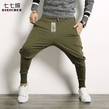Vyrai Lašas Tarpkojo Kelnes Vyrų Mados Hip-Hop Haremas Ziajać Boys Plus Size Lašas Tarpkojo Atsitiktinis Mens Poilsiu Japonijos Vyrų Kelnės