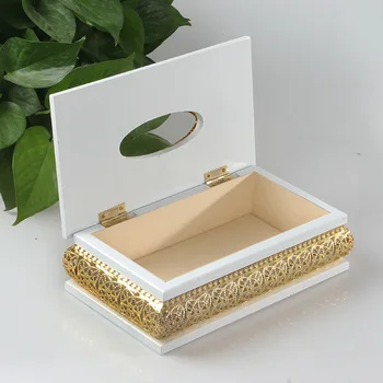 Naujais aukštos klasės sidabro aukso Tuščiavidurio medžio, popieriaus langelį, Sidabro padengtą popieriniu rankšluosčiu cilindrų Servetėlių dėžutė Lydinio carton