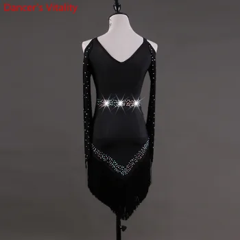Pagal užsakymą pagaminti lotynų Šokių Suknelė Moterų, Mergaičių, Rumba, Cha-cha Sijonas Pramoginiai Konkurencijos Kostiumas Drabužių Diamond Šokių Suknelė
