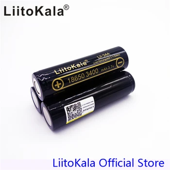 2vnt HK LiitoKala Lii-34A, 3,7 V 18650 3400mah baterija NCR18650B 34B Įkrovimo Baterija (akumuliatorius žibintuvėlį/žibintuvėliai/Lempos