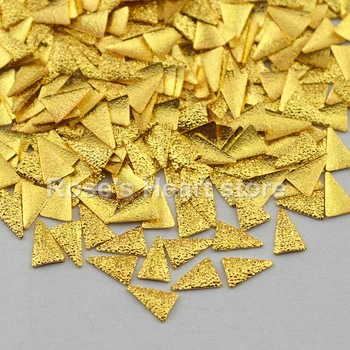 500pcs 3d aukso metalo matinio Ilgio trikampis grožio nagų papuošalai nagai meno papuošalų Stilius Projektavimo Įrankiai