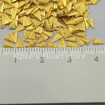 500pcs 3d aukso metalo matinio Ilgio trikampis grožio nagų papuošalai nagai meno papuošalų Stilius Projektavimo Įrankiai