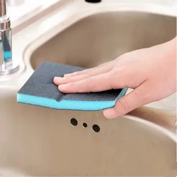 Luluhut 4pcs nustatyti emery valymo kempinė virtuvės puodai švariu teptuku rūdis pašalinti sponge virtuvės valymo įrankiai rankena visos kempinė