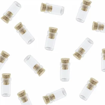 50 Butelių + 50 Varžtai Papuošalai padaryti Mini Tiny skaidraus Stiklo Buteliukus, Buteliukų su Kamštienos Kamščiai, skirti Menai ir Amatai, Partija Pasisako Pend