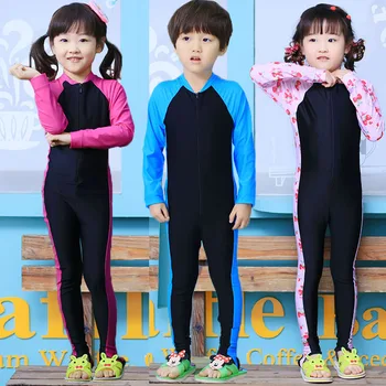 Berniukų ir Mergaičių Vienos vienetų Maudymosi kostiumai Vaikams, Ilgas Rankovėmis maudymosi kostiumėlį Vaikų Ilgos Kelnės Kostiumas Paplūdimio, skirtas 3-10 Metų