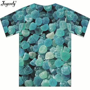 Joyonly 2018 Berniukas Mergaičių Gražių Mėlynos Saldainiai Atspausdintas T-shirt Vaikų Vasaros trumpomis Rankovėmis, Cool Tees Viršūnes Drabužius Kūdikiui T shirts