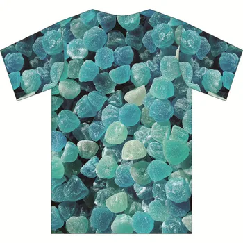 Joyonly 2018 Berniukas Mergaičių Gražių Mėlynos Saldainiai Atspausdintas T-shirt Vaikų Vasaros trumpomis Rankovėmis, Cool Tees Viršūnes Drabužius Kūdikiui T shirts