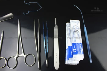 Medicinos oftalmologija kosmetikos plastinės chirurgijos nustatyti pincetu&žirklės&valdovas&thread įrankių rinkinys
