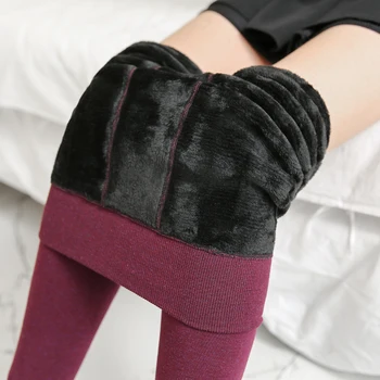 2016 M. Žiemos Antblauzdžiai Moterims, Šiltas Fleeces Antblauzdžiai Kietas Tirštėti Footless Legging Dirbtiniais Džinsinio Audinio Kelnės