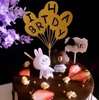 Tortas toppers blizgučiai balionas popieriaus reklama už Pakuotę Keksų Kepimo Taurės gimtadienio arbatėlė vestuvių dekoravimo, kūdikių dušas