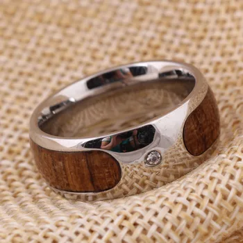 316L Nerūdijančio Plieno Žiedas vyriški Vestuvių Žiedas, Retro Medienos tekstūros Dizainas, Dovanų Šalis