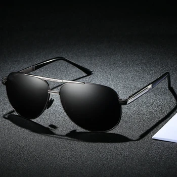 TUZENGYONG 2018 Aukštos kokybės Naujas Pilotas akiniai nuo saulės vyrams HD Poliarizuota prabangos prekės derliaus Mens Saulės akiniai Vairavimo UV400 Sunglass