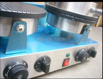 220V Elektros Non-stick dvivietis Vadovas ledų pliurpalas kūgio baker/pliurpalas tortas Ice Cream Cone Maker /KŪGIO FORMOS, PLIURPALAS BAKER/