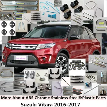 Už Suzuki Vitara 2016 2017 2018 3pcs automobilių detektorius stick optikos padengti ABS Chrome Vairas Interjero Rinkinys Apdaila žibinto rėmelis