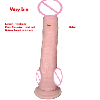 Realistiškas, Labai Didelis Dildo 33.5*5cm Didžiulis Penis Penis Su Stipri Siurbimo Taurės Analinis G-taško Dildo Penis Vibratorius, Sekso žaislai moterims