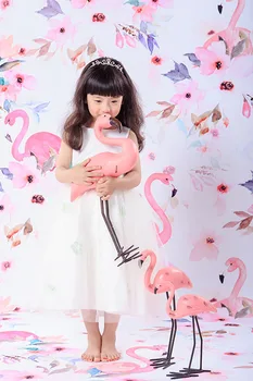 Vinilo Fotografijos Fone Animacinių filmų Flamingas Naujagimių Gimtadienio Individualų Meilės Vaikams Backdrops fotostudija SZ-4
