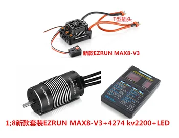 Hobbywing EzRun Max8 v3 (T/TRX Plug Vandeniui 150A ESC Brushless ESC +4274 2200KV Motorinių LED Programos Kortele 1:8 RC Automobilių skaitytuvas