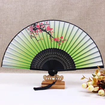 ONEICE Nemokamas Pristatymas Kinų Stiliaus Klasikinės Moterų Rankinio Ventiliatorius Japoniško stiliaus Vėjo Vyšnia Antikos Lankstymo Rankdarbių Šilko Mažas