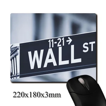Pasaulio Finansų Mentiniai Wall Street ženklai spausdinami Sunkiųjų audimo anti-slip gumos padas biuras pelės padelį, Miestelyje Šalies naudai dovanos
