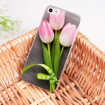 MaiYaCa rožinė geltona raudona tulpė gėlės minkštos tpu telefono dėklas dangtelis Apple iPhone 8 7 6 6S Plus X 5 5S SE 5C 4 4S 