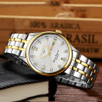 Vyrai laikrodžiai Top Brand Prabangus Nerūdijančio Plieno Žiūrėti Datos Savaitę Vandeniui Vyrų Kvarcas Laikrodžio Verslo Vyrų Laikrodis Diamond Horloge