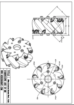Rinkinys 100mm Aliuminio Mecanum ratų robotą-automobilį (4 vnt.) 14094