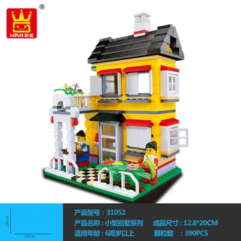 390Pcs Švietimo Blokai Miesto Namai Villa Surinkto Modelio Aukštos Kokybės Plastiko Įdėta Nustatyti 3D Statybos 